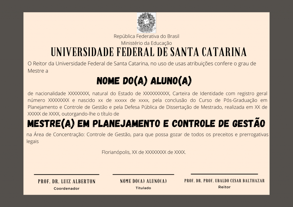 Programa de Pós-Graduação em Planejamento e Controle de Gestão – PPGCG