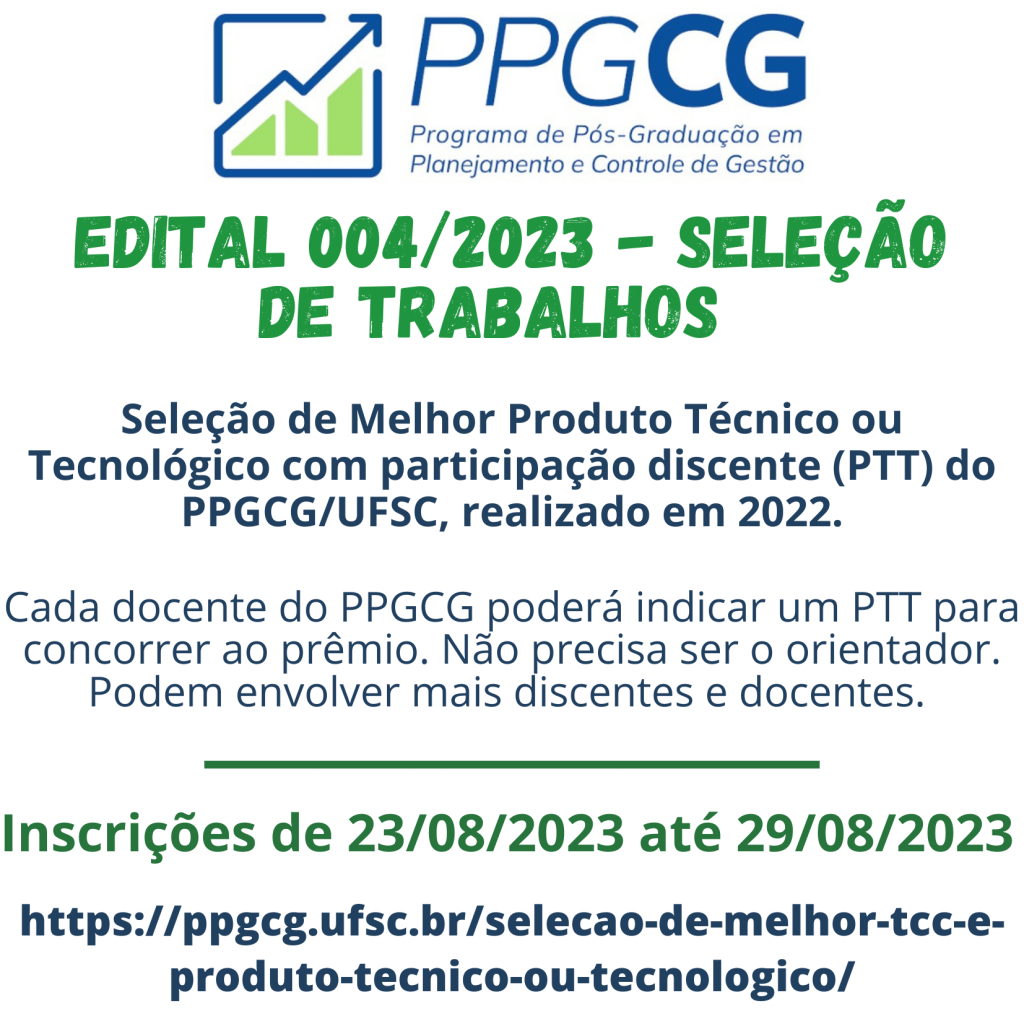 Programa de Pós-Graduação em Planejamento e Controle de Gestão – PPGCG